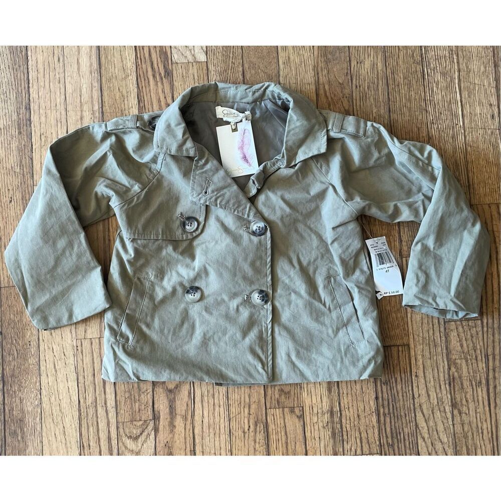 Jessica Simpson Green Gray 4T Boys Army Blazer Jacket New